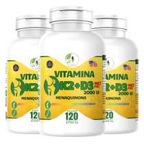 KIT C/3 Un. Suplemento K2 + D3 Menaquinona MK7 Pro 2000 Ui 120 Cápsulas - Fits Life KIT C/3 Un. Suplemento K2 + D3 Menaquinona MK7 Pro 2000 Ui 120 Cápsulas - Fits Life