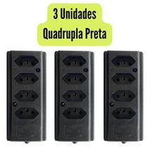 Kit C/3 Und Tomada Tripla 10a/20a Régua P/ Extensão 2P+T