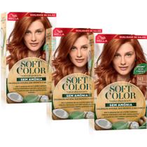 Kit c/3 unidades coloração soft color kit 0743 louro acobreado