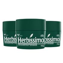 Kit c/3 Unidades de Desodorante Creme Herbissimo 55g Tradicional