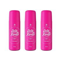 Kit c/3 Unidades de Desodorante Spray Leite De Rosas 90g