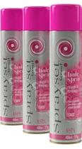 kit C/3 unidades de Sprayset Hair Spray 400ml - Forte - Fixador de Penteado
