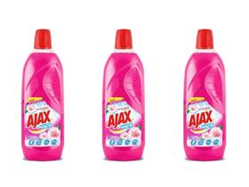 Kit C/ 3 unidades Limpador Ajax bouquet flores 1 litro