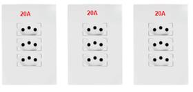 Kit c/3 unidades tomada triplas 20a linha i9