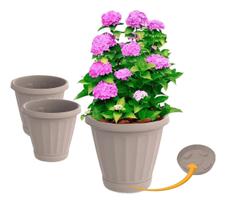 Kit c/ 3 Vaso Cachepot P/ Plantas Temperos Flores C/ Prato Kit c/ 3 Vaso Cachepot P/ Plantas Temperos Flores C/ Prato