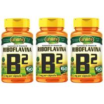 KIT C/3 Vitamina B2 Riboflavina Pura 180 Caps Vegano Unilife