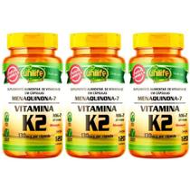 KIT C/3 Vitamina K2 135mcg 360 Cap Mk7 Menaquinona Concentrada