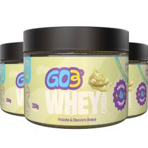 KIT C/3 Whey Cream Go3 Pistache C/ Choc 250g Pré/Pós Treino