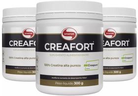 Kit c/ 3 x creafort pote 300g vitafor creatina creatine vitafor