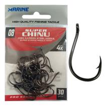 Kit C/30 Anzol Marine Sports Super Chinu Strong 08 Preto C/ 30 Un Kit C/30 Anzol Marine Sports Super Chinu Strong 08 Preto C/ 30 Un