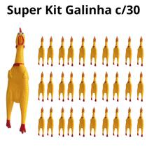 Kit C/30 Galinhas Borracha Brinquedo Mordedor Frango C/Apito Kit C/30 Galinhas Borracha Brinquedo Mordedor Frango C/Apito