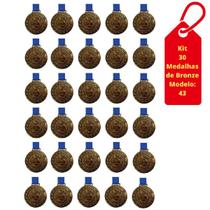 Kit C/30 Medalhas de Bronze M43 Honra ao Mérito C/Fita Azul
