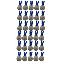Kit C/30 Medalhas de Ouro Prata ou Bronze Honra ao Mérito C/Fita Azul 40mm