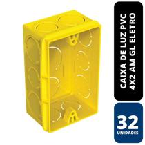 Kit C/ 32 Caixa de Luz PVC 4x2 Amarela Gl Eletro