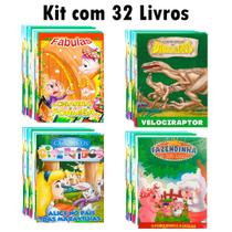 Kit c/ 32 livrinhos para crianças - Fábulas + Dinossauros + Clássicos + Fazendinha Kit c/ 32 livrinhos para crianças - Fábulas + Dinossauros + Clássicos + Fazendinha