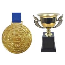 Kit C/35 Medalhas de Ouro M43 + Troféu Taça de Ouro - Crespar