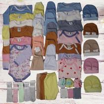 Kit C/36 Body Bebê + Mijão Liso E Estampado Peças Roupa Bebê