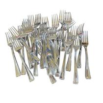 Kit c/ 36 Mini Garfinhos Prata Descartável Plástico 10cm