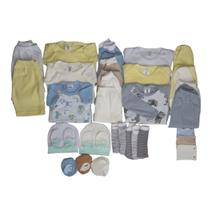 Kit C/36 Peças Body Bebê + Mijão Liso E Estampado Roupa Bebê
