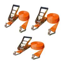 Kit C/ 3cinta Catraca 5 Ton 50mm 10metro Caminhão Amarração - TROYA TOOLS