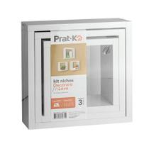 Kit c/ 3pcs nicho leve decorare branco prat-k