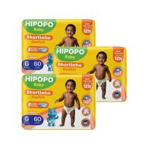 Kit c/3un fralda calça hipopó tam g 60un cada