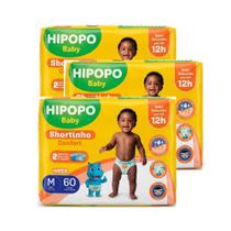 Kit c/3un fralda calça hipopó tam m 60un cada