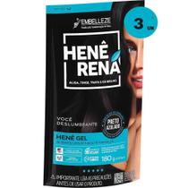 KIT C/ 3UN Hene Rena Em Gel 180g Preto Azulado Embelleze