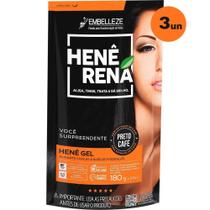 Kit c/ 3un Hene Rena Em Gel 180g Preto Café Embelleze