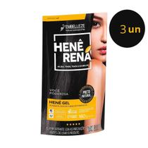 KIT C/ 3UN Hene Rena Em Gel 180g Preto Pouch Embelleze