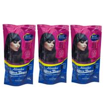 Kit C/ 3un Henê Ultra Negro Alisador 180g Preto Azulado