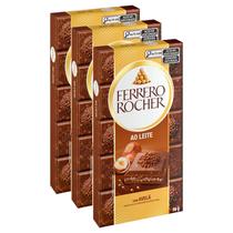 Kit c/ 3und Chocolate FERRERO ROCHER AO LEITE Tablete 90g