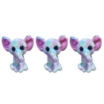 Kit C/3x Brinquedo de Pelúcia Elefante Colorido - Ty Rara Kit C/3x Brinquedo de Pelúcia Elefante Colorido - Ty Rara