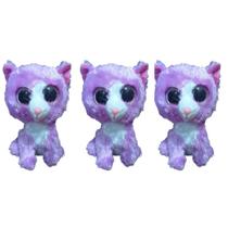 Kit C/3x Brinquedo de Pelúcia Gato Roxo - Ty Rara