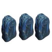 Kit C/ 3x Mochila Grande Cor Azul - CCB Fashion Bag