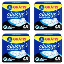Kit c/4 Absorvente Always Noturno Seca ”G” c/48 Unidades cada