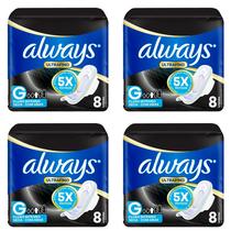 Kit c/4 Absorventes Cobertura Seca Ultrafino Noturno Com Abas Always Simples 8 Unidades cada