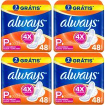 Kit c/4 Absorventes Com Abas Suave Always Pequeno c/48 Unidades cada