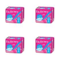 Kit c/4 Absorventes Delicacy C/ Abas Seca Gel c/8 Unidades cada