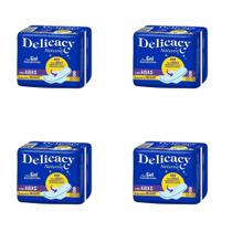 Kit c/4 Absorventes Delicacy Noturno C/Abas Cobertura Suave C/8 Unidades cada Kit c/4 Absorventes Delicacy Noturno C/Abas Cobertura Suave C/8 Unidades cada