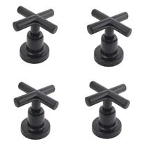 Kit c/4 Acabamento Registro 3/4 Cruzeta BL64 Preto Fosco