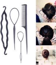 Kit C/ 4 Acessórios Para Cabelo Agulha Mágica E Coque Mágico