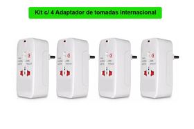 Kit c/ 4 Adaptador International All-in-one Adaptador Universal Tomadas