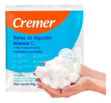 Kit c/ 4 Algodao Bola Branco 50g Cremer