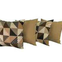 Kit C/ 4 Almofada Cheias 50x50 Decorativas Para Cama Quarto
