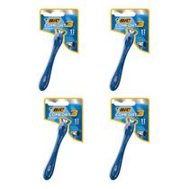 Kit C/4 Aparelho Prestobarba Bic Comfort 3 Com 3 Lâminas