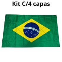 Kit C/4 Bandeiras Brasil CAPA 90x150 Copa Mundo Tecido