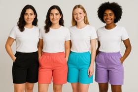 Kit C/4 Bermuda Short Feminina Longa Bolsos Plus size