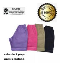 Kit C/4 Bermuda Short Feminina Longa Bolsos Plus size