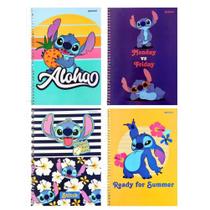 Kit c/4 caderno espiral univ. stitch c/ 80 folhas -jandaia